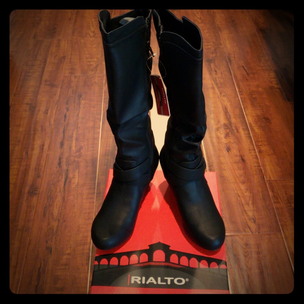 Rialto, Crystal Wide-Calf Block-Heel size 6.5